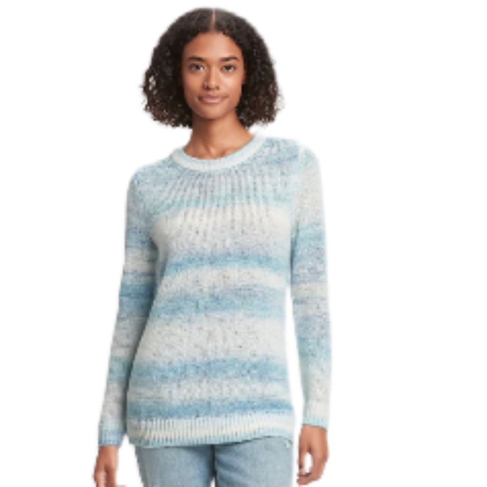 NWT GAP Forever Cozy Tunic Sweater Bluespace Dye Ombre Acrylic/Nylon L MSRP $60